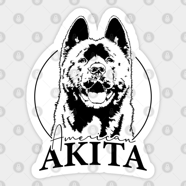 Funny Proud American Akita dog portrait gift Sticker by wilsigns